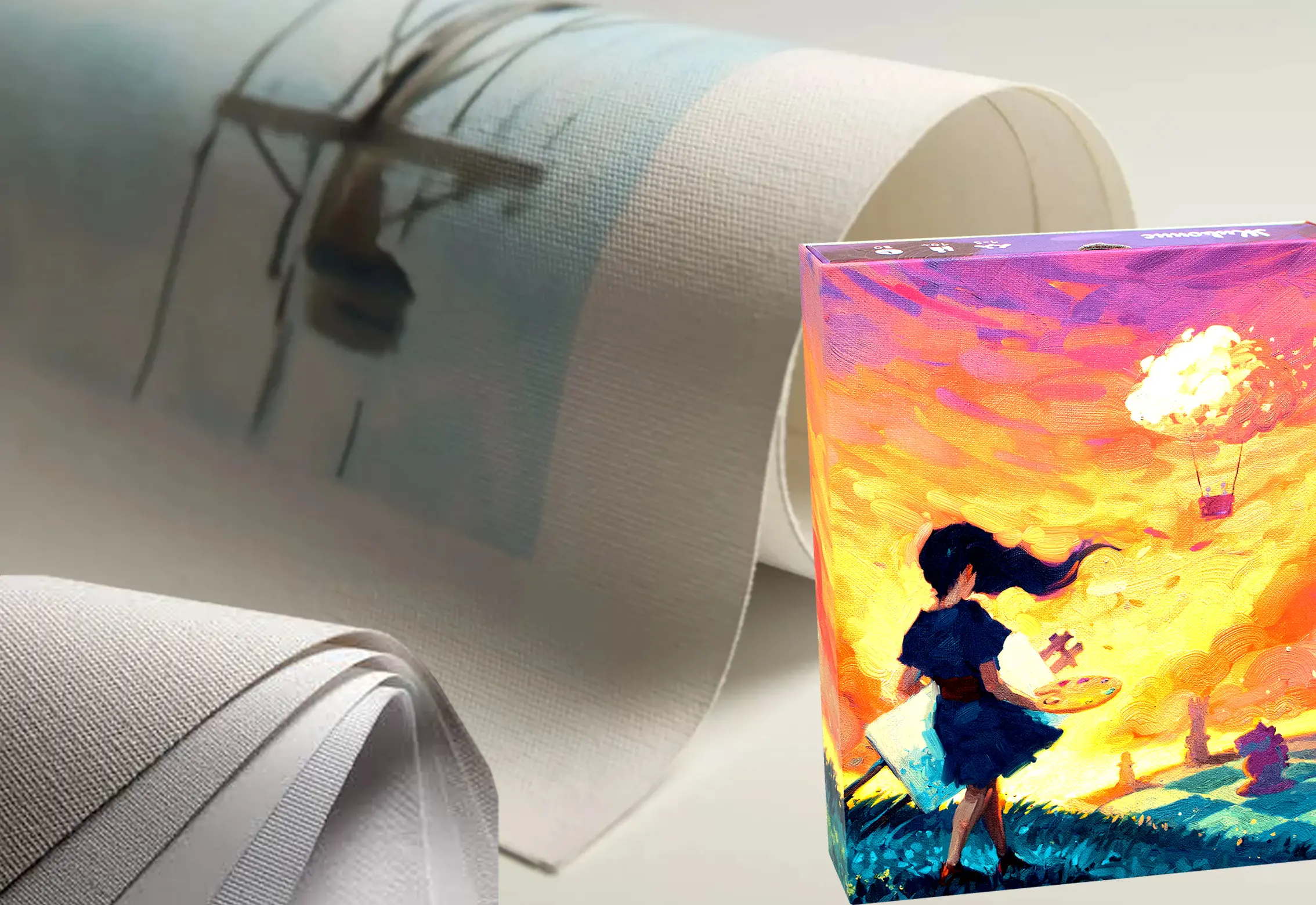 
                types of canvas and canvas with printing on a stretcher